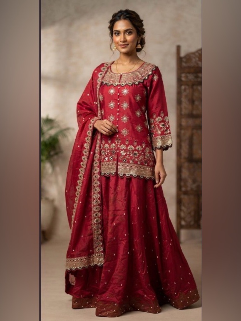 Pink Punjabi Long Lehenga Choli
